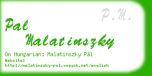 pal malatinszky business card