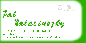 pal malatinszky business card